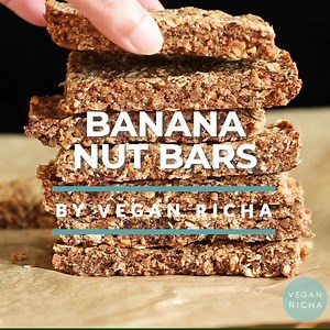163K views · 1K reactions | NEW!! These easy healthy Vegan Banana Nut Granola Bars are packed with deep caramelized banana flavor & are made with only a handful of ingredients. No refined sugar or oil! GF RECIPE ==> https://www.veganricha.com/2020/02/vegan-caramelized-banana-granola-bars.html Pack them for an amazing plant-based office snack, sweet breakfast on the go, or for road trips ! | Vegan Richa | Facebook