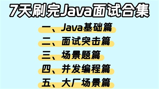 2026金三银四Java面试先别焦虑，花7天刷完最新高频后端八股文面试题，金三银四速通后端开发offer