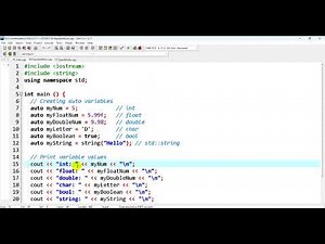 21-C++ Programmer: Variables - Keyword Auto | Practice