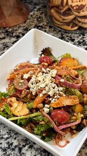 Harvest chicken salad with maple dijon vinaigrette