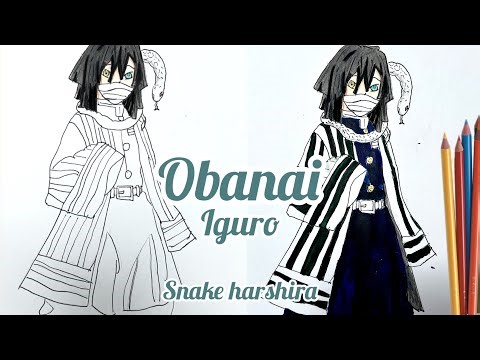 how to draw obanai igura from demon slayer snake harshhira