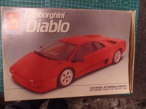 Lamborghini Diablo AMT Ertl 1:25 Scale Model Car Kit Unboxing