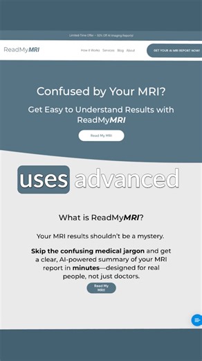 Finally — MRI Results You Can Actually Understand Tired of feeling lost when reading your MRI, CT, or X-ray report? You’re not alone — and now, there’s a better way. Read My MRI uses advanced AI technology to turn complex medical reports into clear, easy-to-understand summaries written in plain language. You’ll know what’s happening, what it means, and what to ask your doctor — all within minutes. It’s fast. It’s secure. And it’s built to help you make smarter decisions for your health. Visit ht