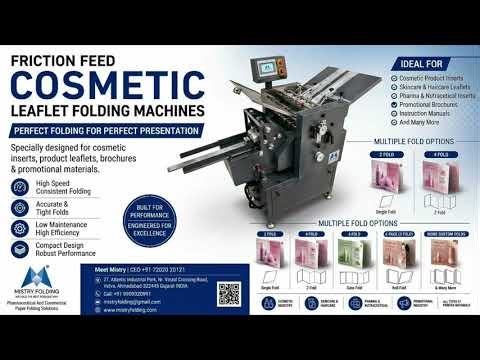 Automatic Cosmetic Leaflet Folding Machine|HighSpeed Brochure Folder|Mistry Brochure Folding Machine