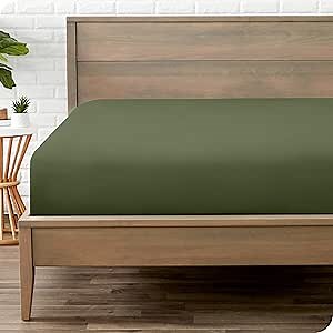 Bare Home Fitted Bottom Sheet Twin XL Size - Premium 1800 Microfiber - Ultra-Soft Hotel Luxury - Deep Pocket - Durable and Long Lasting (Twin XL, Cypress)