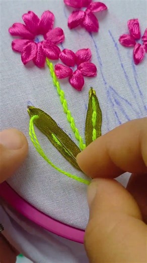 Easy hand embroidery #ribbon #embroidery #handbroidery #viral