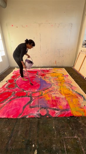 Sometimes, it’s not about finding the right colors—it’s about letting the colors find you. When I paint, I’m not chasing perfection; I’m searching for energy, balance, and emotion. What does your day look like in color?🌸🌸🌸🌸🌸🌸🌸🌸🌸🌸🌸🌸🌸🌸🌸 All my works are acrylics on raw cotton canvas. I ship all over the world. For purchasing - see link in Bio.😍😍😍 . | Kristin Jensen Romberg