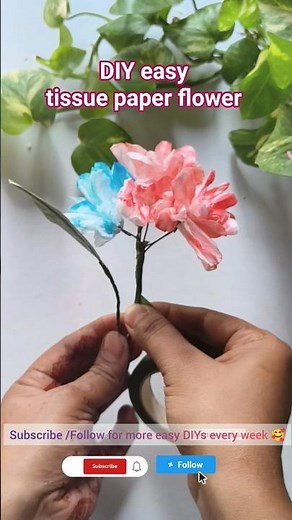 DIY Easy Tissue Paper Flower 🌸 | Beautiful Paper Craft
