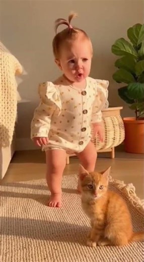 Angry baby + fluffy kitten = viral moment 😡👶🐱🔥 #cat #heartwarmingreunion