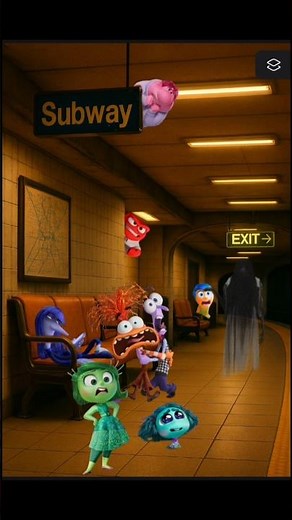 Inside Out Trapped in the Subway 😱🚇 All Emotions Panic When They See This! #InsideOut2 #SubwayHorror