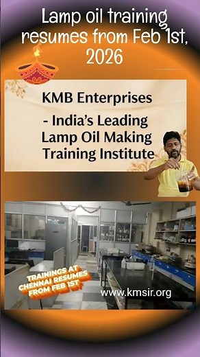 Chennai Lab is Ready!🔥 Lamp Oil Training Resumes Feb 1st #kmsir #poojaoil #velakanni #deepamoil #oil