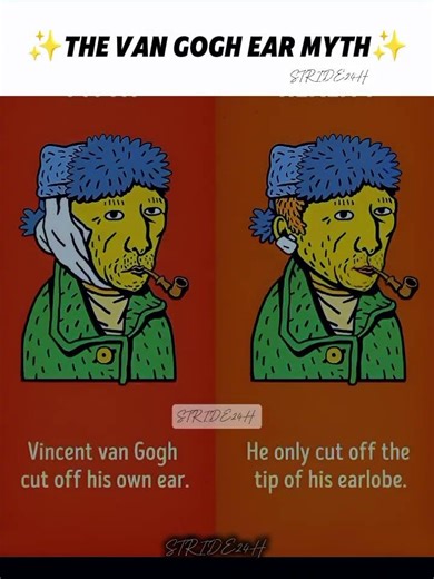 The Truth Behind Vincent van Gogh’s Injury 🕵️‍♂️✨#STRIDE24H#VanGogh#HistoryFacts#ArtSecrets#FineArt