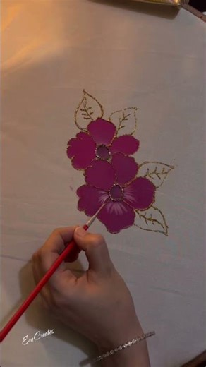 Easy flower paint on silk fabric #fabricpainting #art #painting #viral
