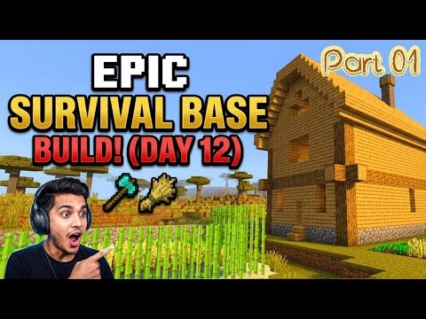 EPIC MINECRAFT SURVIVAL BASE BUILD! (Day 12 Progress) 🏡✨ #minecraft