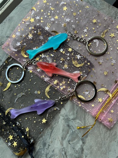 Gummy Shark Keychain or Earrings: Handmade Resin Candy Charms Y2K Sweets - Etsy