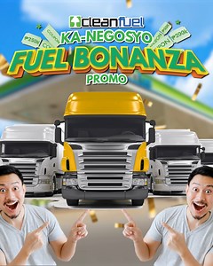 Kung ikaw ay TRUCK, BUS, at DELIVERY drivers, ito na ang pinakahihintay mong promo na para sa iyo! Ang Cleanfuel “Ka-Negosyo” FUEL BONANZA Promo! Sa bawat single purchase of PHP5,000 worth of fuel products, magkakaroon ka ng one (1) raffle entry at maaari kang manalo ng up to PHP100,000 worth of fuel from July 21 until October 20, 2024. A total of PHP1,000,000 in fuel prizes will be given away sa lucky customers. Kaya mag-download ng Cleanfuel Rewards App para-automatic na makasali sa promo! Sa 