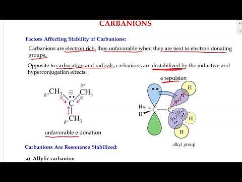 Carbanions And Factors Affecting Their Stability