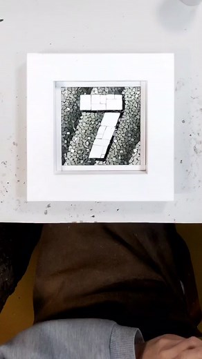 Number 7#art #mosaic #mosaicart #creativeprocess #lettering #handmade #craftswoman #number7 #satisfying