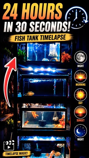 24 Hours Aquarium Timelapse in 30 Seconds! 🐠⏳ #shorts #tending #viral #fyp #explore