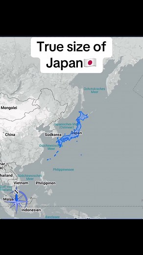 日本の実際の大きさと国土比較