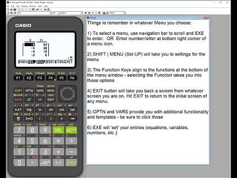 fx-9750GIII Graphing Calculator: Table Menu Icon Overview
