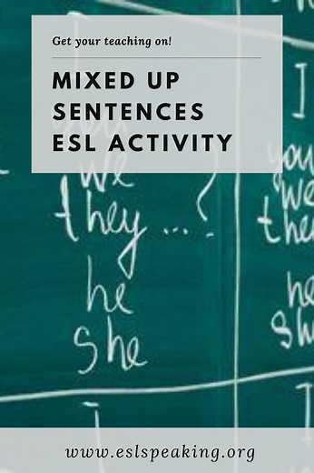 Mixed up Sentences Activity for English Learners - ESL Activities
