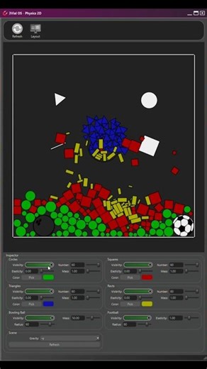 Interactive 2D Physics | 3Vial OS #coding #gamedev #programming #pythonprogramming