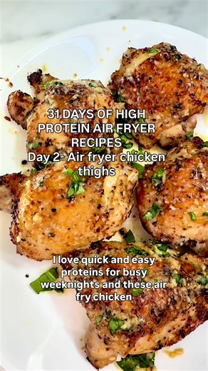 Air fryer chicken thighs!! Full recipe- Google “the big mans world air fryer chicken thighs”