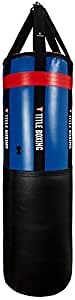 TITLE Boxing Fiber Flex Heavy Bag, Black/Red/Blue, 80 lbs. - Boxing Punching Bag