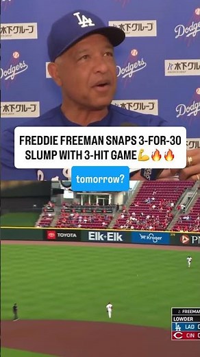 Dave Roberts On Freddie Freeman's 3-Hit Game