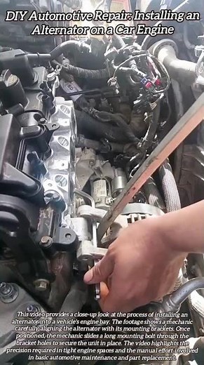 DIY Automotive Repair: Installing an Alternator on a Car Engine #shorts #mechanic #automobile