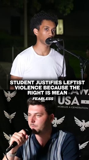 UT Austin student justified left wing violence, by saying that the right is too mean. He implied that we bring the violence upon ourselves.