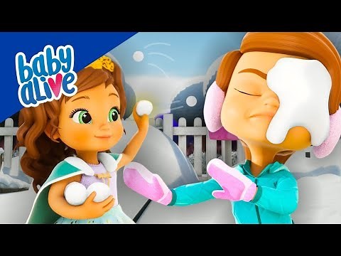 Baby Alive Official ☃️ Princess Ellie Starts A Snowball Fight 🌨 Kids Videos 💕