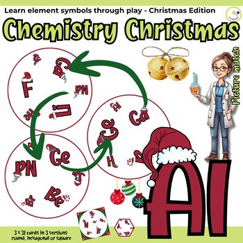 Periodic Table Card Game – Christmas Chemistry Spot It! (Element Symbols) | 8-12