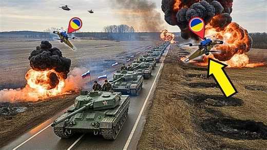 45K views · 875 reactions | UKRAINIAN DRONES TAKE OUT RUSSIAN CONVOY IN JUST 60 SECONDS | Military Update | Facebook