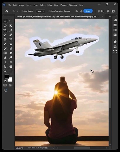 How to Use Auto Blend in Photoshop 😱 (1 Click Trick