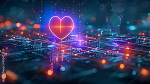 Pulse of Data: Clinical Management Meets Digital Minimalism. Concept Healthcare Technology, Data Analysis, Clinical Management, Digital Trends, Minimalist Design