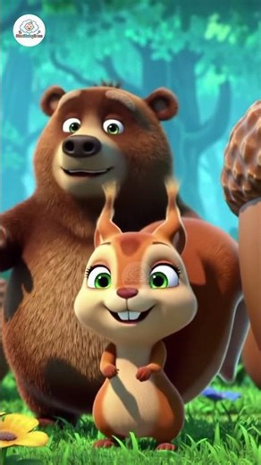 Cute Squarell and Bear Rhymes #shorts