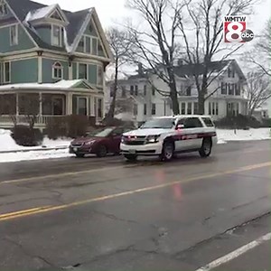 A solemn moment: firefighters, parademics and police escort Capt. Joel Barnes' body to the funeral home. There will be a 24/7 vigil until Barnes' funeral. https://bit.ly/2SGWslu | WMTW-TV