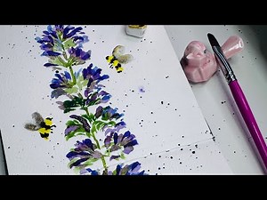 Let’s Paint Fun, Easy Watercolor Florals, Step by Step | Beginner Friendly Lavender