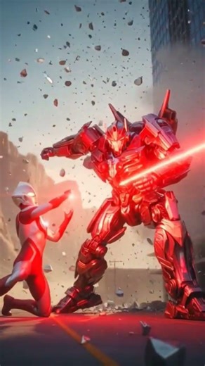 pertarungan Ultraman vs Transformer #transformers #anak #optimusprime #ultramen #shorts