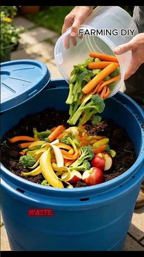 DIY Compost Bin from Plastic Drum (Turn Waste into Fertilizer) #beginnergardening #diyfarming