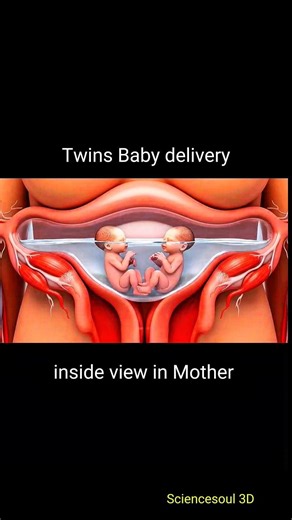 Twins Baby delivery inside view in Mother #anatomy #viral #foryou#human#healthylifestyle