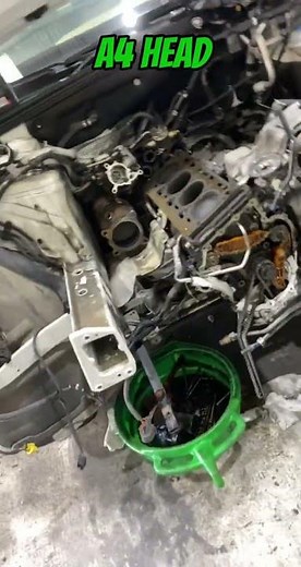 Audi A4 timing chain failure caused bent valves. #cylinderhead #audi #misfire #valve #automobile