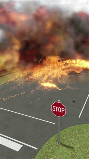 Ambulance fails to stop at stop sign #crash #roblox #funny