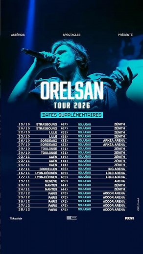 Je vous présente les dates supplémentaires de la tournée 🎶