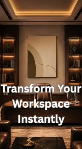 Luxury Office Makeover on a Budget | Modern Wall Art for Office | ArtBazaar.net #luxuryoffice #art