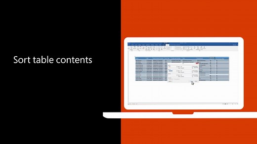 Video: Sort table contents