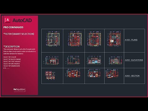 AutoCAD - (Smart Selection with Filter Command) Select by Color, Block Name, Text Height, Line type