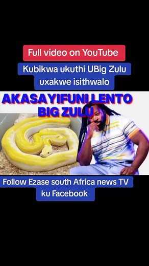 Big Zulu Confessing to Isithwalo - Full Video on YouTube